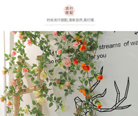 Fleur artificielle en plastique de 1,8 m, décoration de jardin d'extérieur, vigne bionique, fleur de rose, fond de mur, vente en gros
