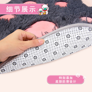 Alfombra de Felpa con Diseño de Huella de Gato, Suave y Cálida, para Mascotas, Decoración del Hogar, Forma Ovalada - Product Image 5