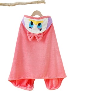 Serviette <span class=keywords><strong>de</strong></span> <span class=keywords><strong>bain</strong></span> à capuche en microfibre polaire pour enfants, motif dessin animé, 70*140 cm, 350 grammes/pièce, douce, brodée - Product Image 6