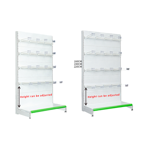 Étagères de supermarché robustes à double face, présentoirs métalliques perforés, installation rapide pour magasins de détail - Product Image 1