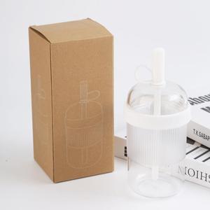 Minimalist Plastic Water <b>Bottle</b> With Straw Screw-On Cap Bpa Free Travel Drinkware With Gift <b>Box</b> Kraft Paper Packaging - Product Image 1