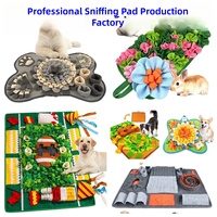 Tapis de Sniffing Rectangulaire en Polaire à Motif Floral pour Animaux – Jouet Interactif Anti-Ennui à Alimentation Lente pour Chiens et Chats – Coussin Indispensable