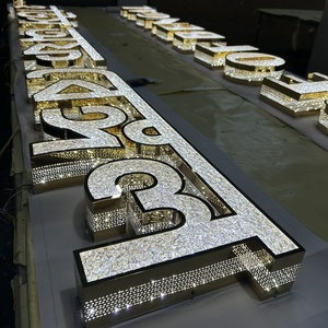 3D pha lê biểu tượng ánh sáng lên <span class=keywords><strong>LED</strong></span> thư ký tùy chỉnh dấu hiệu thư ngoài trời 3D signage Backlit chữ dẫn đăng ký - Product Image 3
