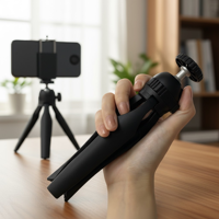 Mini trépied en aluminium personnalisé, support flexible en métal pour projecteur, anneau lumineux, bâton à selfie, cadre de voyage pour appareil photo, téléphone 1080p 10-80