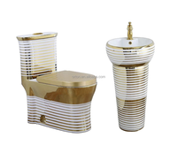 WC Ortonbaths, cuvette de toilette, vente en gros d'usine, toilette monobloc à chasse d'eau, ensemble de toilette doré