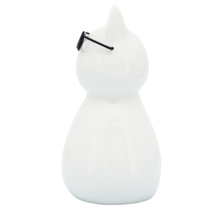 Statuetta di Gatto con Occhiali, Scultura Animale in Porcellana per Arredamento Casa e Ufficio, Statua Glamour da Esposizione - Product Image 3