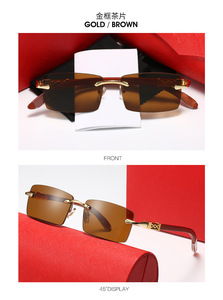 Nouvelle Arrivée 2026 <span class=keywords><strong>KAJA</strong></span> Montures de Lunettes Homme à Branches en Bois Style Euro-Américain Carrées UV400 avec Charnières à Ressort - Product Image 6