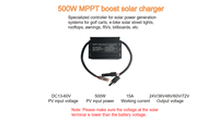 Régulateur Solaire MPPT Boost 15A pour Véhicule Électrique (Golf, etc.) 24V/36V/48V/60V/72V et Système Solaire