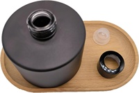 Bouteille de parfum ronde aromathérapie huile essentielle noir mat vide 200ml diffuseur d'arôme de rotin roseau vente en gros