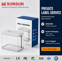 Aquarium intelligent SUNSUN en verre pour petits poissons et tortues - Ultra silencieux, durable, design moderne pour salon, chambre, bureau