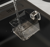 Boîte à épices murale en plastique à 5 compartiments avec poignée auto-adhésive sans poinçon ensemble de contenants de sucre et de sel transparents pour la cuisine