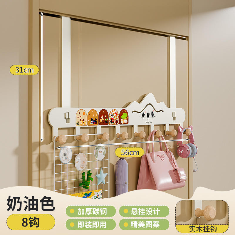 8 ganchos detrás de la puerta blanca