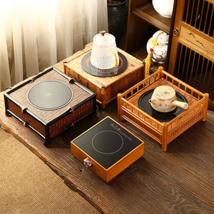 Handmade bamboo-woven electric ceramic stove, new Chinese style Yunfei electric <b>tea</b> stove, bamboo <b>tea</b> <b>maker</b>, small household - Product Image 1