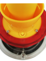Feu de signalisation d'avertissement solaire LED Lampe de signalisation jaune Aluminium durable et matériau PC