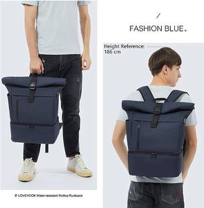 Free sample Custom Rucksack <b>Rolltop</b> Eco-friendly Waterproof <b>Backpack</b> Stylish Anti Theft Scool Bag with USB College Laptop - Product Image 3