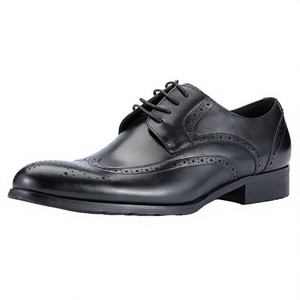 Chaussures habillées Oxford en cuir véritable pour hommes, à lacets, bout rond, pour affaires et soirées - Product Image 4