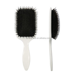 <span class=keywords><strong>Spazzola</strong></span> per capelli personalizzata con cuscino a paletta con manico rotondo in plastica quadrata bianca di vendita calda professionale - Product Image 6
