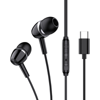 JOKADE Earphone In-ear Murah Tipe C dengan Mikrofon, Earphone Digital Berkabel Tipe-C 1.2M