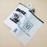 Pochette à zip-lock blanche givrée avec logo personnalisé pour accessoires bagues bijoux emballage sac à fermeture éclair en plastique imprimé offset pour chaussettes