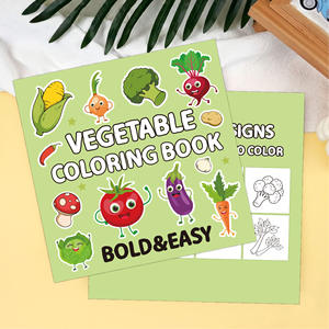VEGETABLE 40 pages livre de <span class=keywords><strong>coloriage</strong></span> de conception audacieuse et facile pour adultes adolescents enfants et enfants langue anglaise papier matériel en gros - Product Image 1
