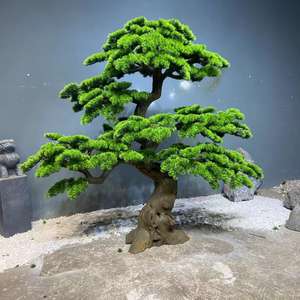 Fábrica personalizar 1,5 M de altura verde ciprés Artificial bonsái interior exterior gran árbol de pino falso <span class=keywords><strong>para</strong></span> decoración de paisajismo de Hotel - Product Image 4