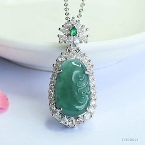 Ciondoli Buddha in Giada Birmana Placcati <span class=keywords><strong>Oro</strong></span> 18K, Vintage Intagliati a Mano, Ruyi in Giadeite Blu Naturale Birmano, Unisex - Product Image 4