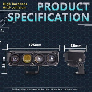ไฟสปอร์ตไลท์ LED คุณภาพสูง สว่างพิเศษ 4 เลนส์ สำหรับรถจักรยานยนต์ รถบรรทุก รถยนต์ทั่วไป รถออฟโรด  แบบเปลี่ยนได้ สีเหลืองอำพันและสีขาว - Product Image 6