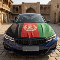 Housse de capot de voiture avec drapeau national de l'Afghanistan, housse de moteur de voiture avec drapeau, effet d'impression par transfert thermique, taille personnalisée, tissu élastique