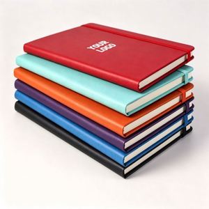 Carnet A5 en cuir PU personnalisé avec logo, sangle élastique et porte-stylo – Vente en gros - Product Image 1