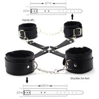 10 pièces fétiche Kits lit contraintes Bondage peluche PU Sexy flirter jouets alternatifs attaché BDSM Bondage costume adulte Sex toy pour les femmes