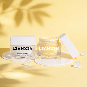 Vente en gros de pots en plastique acrylique à double paroi carrés de 50 g, pots pour crème cosmétique, pots pour crème pour le visage, contenants avec couvercle <span class=keywords><strong>blanc</strong></span> - Product Image 2