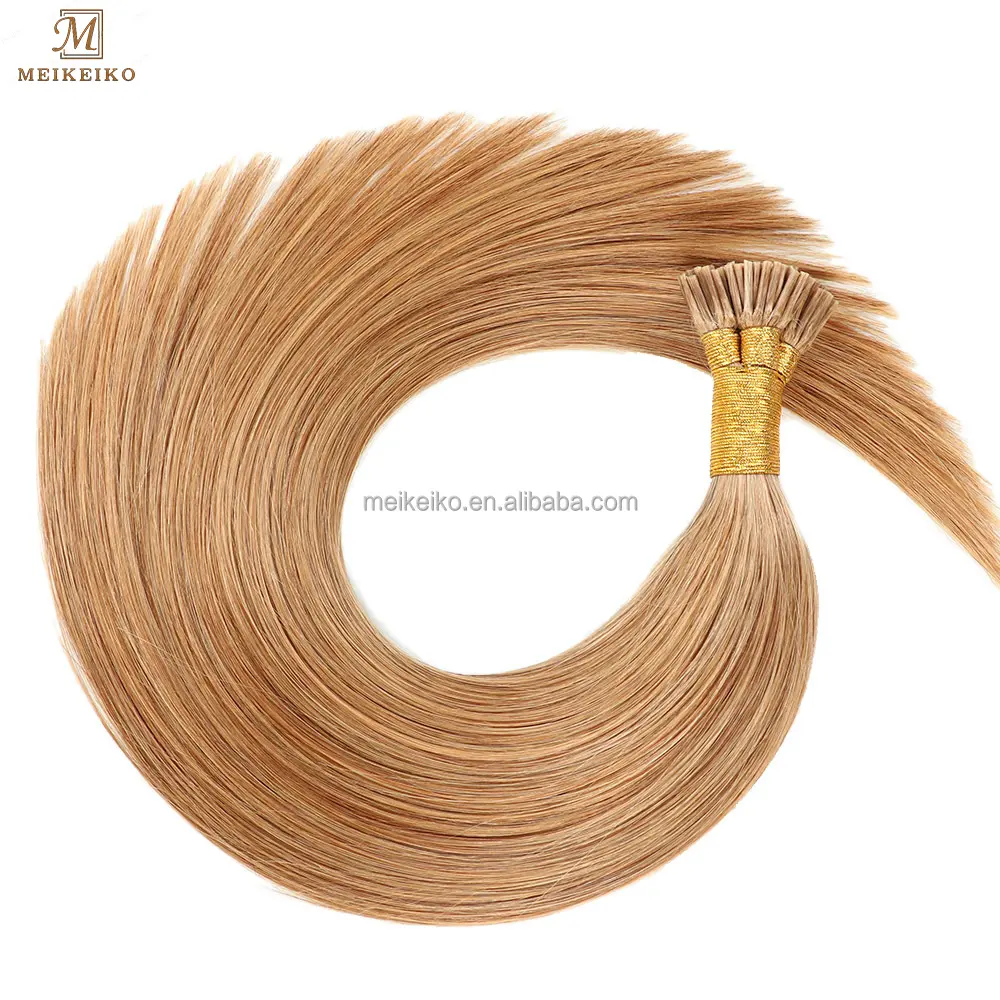 Extensiones de Cabello con punta tipo palo de Color puro, cápsulas de queratina recta, pelo brasileño prepegado, cabello Invisible Remy Fusion