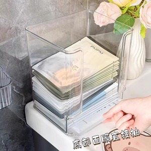 Acrylic Transparent Plastic Face Mask Storage <b>Box</b> Desktop Cosmetic Organizer For <b>Makeup</b> And Skincare Items - Product Image 5