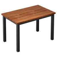 Petite table de restaurant 70x70cm en bois massif au design moderne avec 4 pieds Option économique