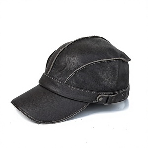 Gorra de Béisbol Unisex de Cuero, Ajustable, de 5 Paneles, con Correa Bordada, para Uso Diario al Aire Libre - Product Image 1