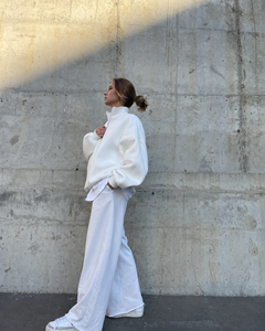 Conjunto de Sudadera con Media Cremallera y Pantalones de Pierna Ancha para Mujer, Chándal de Dos Piezas Relajado, Casual, Transpirable, Estilo Urbano Minimalista, Venta al por Mayor - Product Image 2