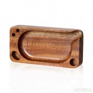 Mini Portable Custom Wood Rolling Tray Wooden Rolling Tray <b>Herb</b> Spices Smoking Tray - Product Image 4