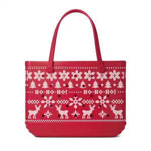 Bolsa de Playa Reutilizable de EVA con Impresión Personalizada, Bolsa de Mano Perforada con Logotipo Personalizado para Compras Navideñas, Eventos y Regalos - Product Image 3