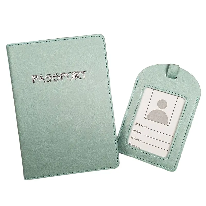 Porta-passaporte de couro pu personalizado, logotipo personalizado para uso em viagem