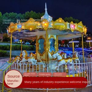 Nouveau manège pour enfants, équipement de parc d'attractions de luxe, cheval tournant en FRP et acier, Zhengzhou - Product Image 2