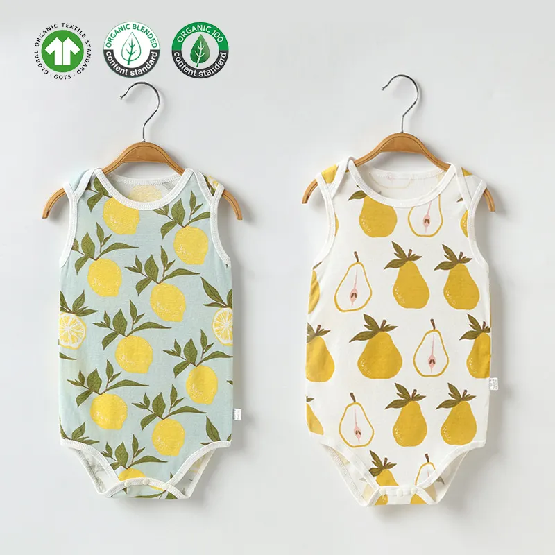 OA 30 days Hot Sale 0-24 Months Summer Baby Romper Sleeveless 100% Cotton/Organic Cotton Baby Boys and Girls pijamas clothes
