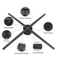 Alibaba mejor vendedores 3D holográfica fan de empalme Wifi holográfica pantalla Led Holograma 3D Holograma Fan