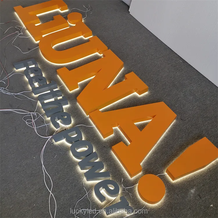 Cartello di illuminazione con Logo a Led personalizzato 3D acrilico illuminato segnaletica elettronica retroilluminata segno lettere del canale