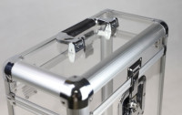 Boîte en acrylique personnalisée 12 pouces, coin en métal Transparent 12 pouces, mallette de transport en vinyle 30 + supports en vinyle