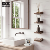 Étagères murales flottantes carrées en bois naturel DX Designs, 5 pouces, pour plantes, salle de bain, cuisine