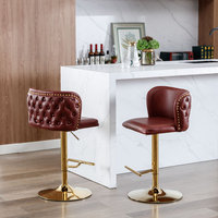 Tabouret de bar rembourré en PU à hauteur réglable et pivotant de style moderne pour la maison, la cuisine, l'hôtel, le type de mobilier de salle à manger