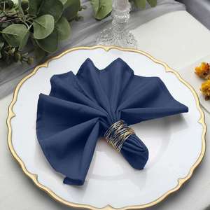 Fournisseur de serviettes de table en polyester pour les événements de mariage, les banquets, la location et les commandes de traiteur avec bordure ourlée - Product Image 1