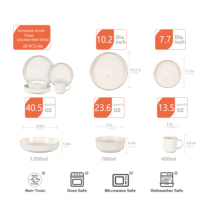 Ensembles de vaisselle personnalisés en gros d'usine vaisselle de service de table en céramique blanche mate mouchetée de forme nordique pour la cuisine et la maison