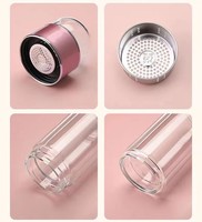 Bouteille d'eau en verre borosilicate de 350 ml avec infuseur à thé, filtre de séparation du thé, design classique pour la maison, le bureau, les cadeaux d'affaires