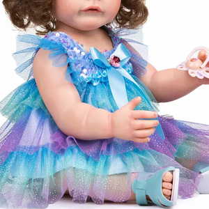 Poupée reborn en silicone de 22 pouces, réaliste et anatomiquement correcte, nouveau-né avec sucette magnétique et couche, jouet réaliste - Product Image 6